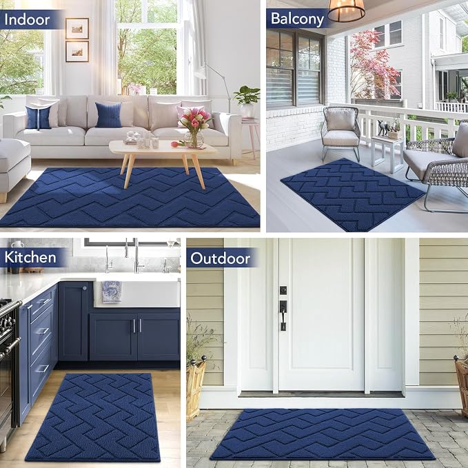 hicorfe Indoor Doormat, Front Back Door Mat TPR Backing Non Slip Mats 20"x31.5" - Image 2