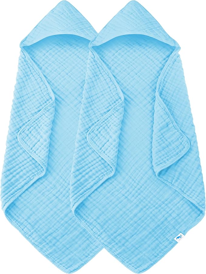 SWEET DOLPHIN Muslin Hooded Baby Bath Towels by SWEET+DOLPHIN