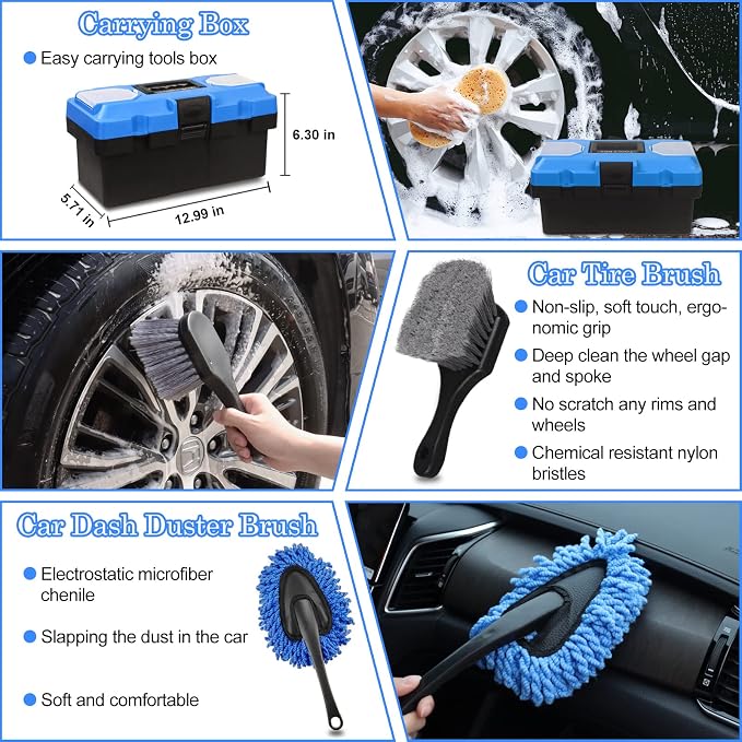 TTRCB 27Pcs Car Detailing Kit, Car Cleaning Kit, Car Detailing Brush Set - Image 2