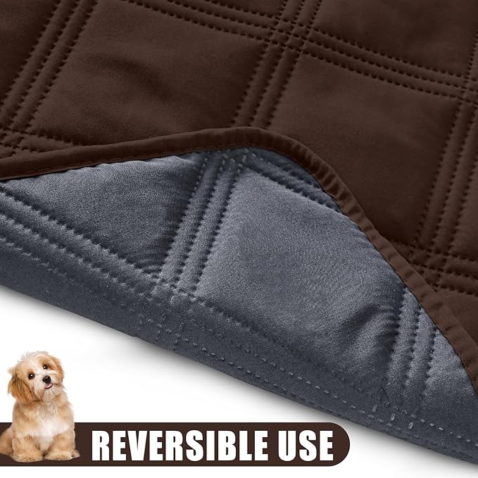 Smiry Waterproof Dog Bed Cover Blanket 30x70, Soft Reversible Pet Blanket, Washable Leakproof Cats Dogs Couch Cover for Sofa, Couch, Furniture, Lattice, Chocolate/Dark Grey