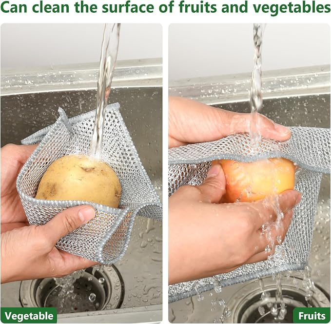 6PCS Double-Layer Wire Dishcloth, Non-Scratch Wire Dishwashing Rags - Image 3