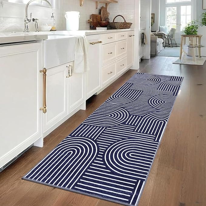 Modern Rug 2.5x10 Runners for Hallways, Abstract Kitchen Runner Rugs Non Slip - Image 2