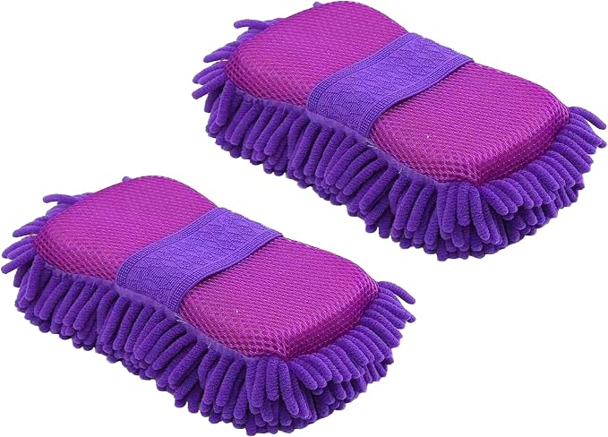 Microfiber Car Wash Sponge-Non-Scratch Wash Mitt-Two Sided Chenille Microfiber by Unknown