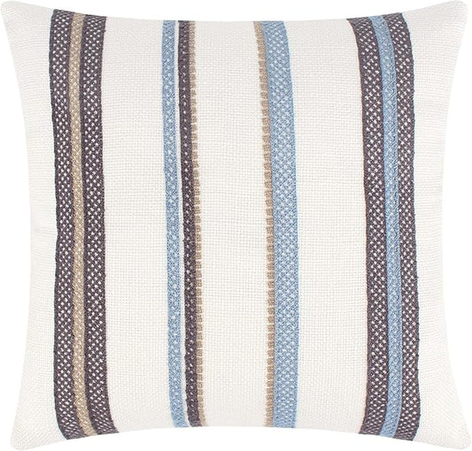 Levtex Home - Tobago - Decorative Pillow (18 x 18in.) - Stiched Stripes - Brown, Taupe and Blue