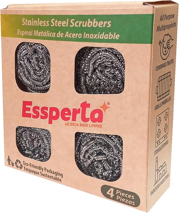 Stainless Steel Scrubber Set, Metal Sponge, Stainless Steel Scouring Pad - Image 2
