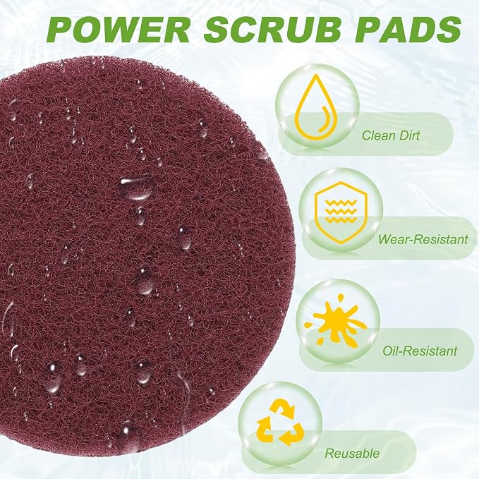 Power Scrub Pads, Scrubbing Pads 320 Grits Scouring Discs - Image 4