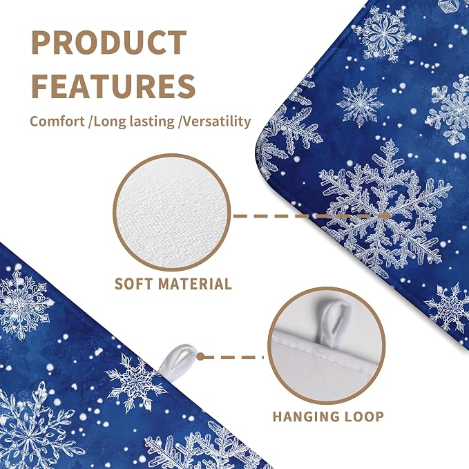 Winter Blue Snowflake Dish Drying Mat - Image 3