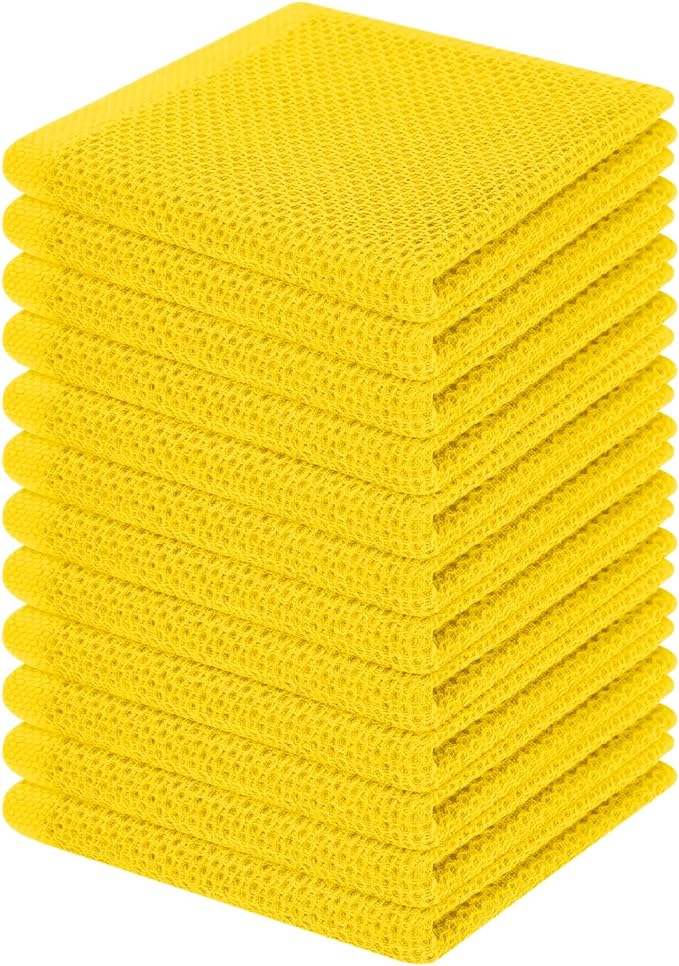 Homaxy 100% Cotton Waffle Weave Kitchen Dish Cloths, Ultra Soft Absorbent Quick by Homaxy