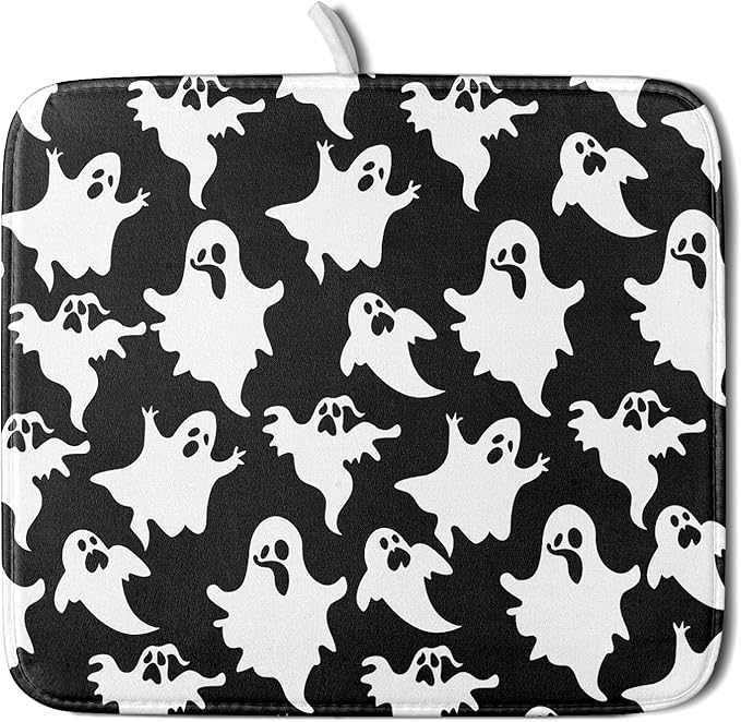 Halloween Bat Ghosts Dish Drying Mat by Sweetshow