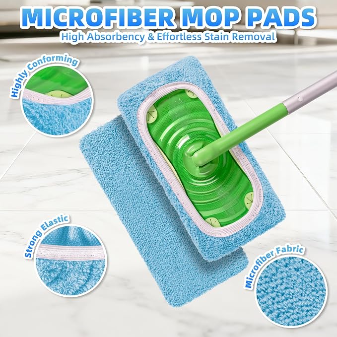 8 Pack Reusable Mop Pads Compatible - Image 4