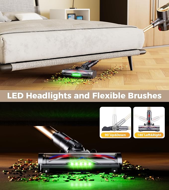RENDOW Cordless Vacuum Cleaner, 550W 45Kpa 65Mins Vacuum Cleaners - Image 6
