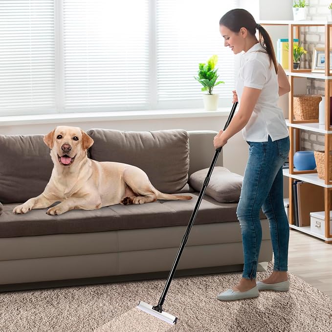 62" Carpet Rake for Pet Hair Removal – Adjustable Carpet Broom Bundle - Image 8