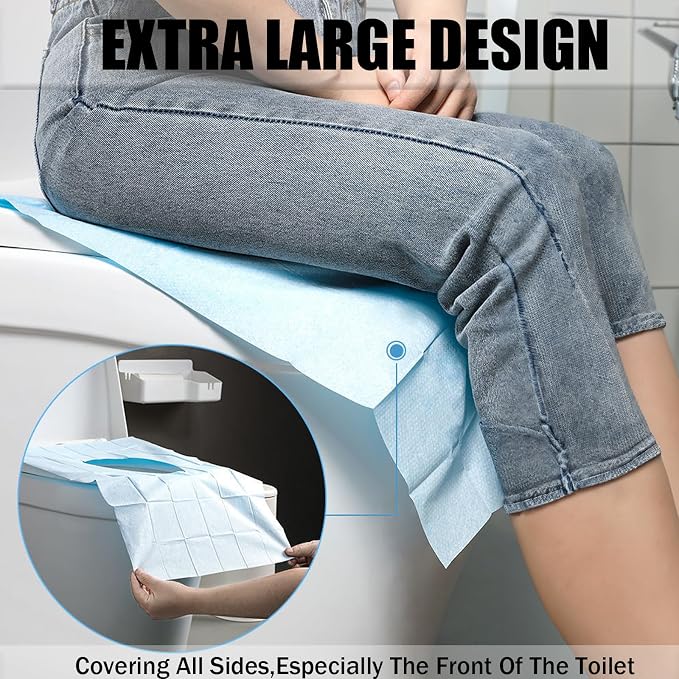 50 Pack Toilet Seat Covers Disposable 16x24 Inch XL Portable Toilet Liners - Image 5