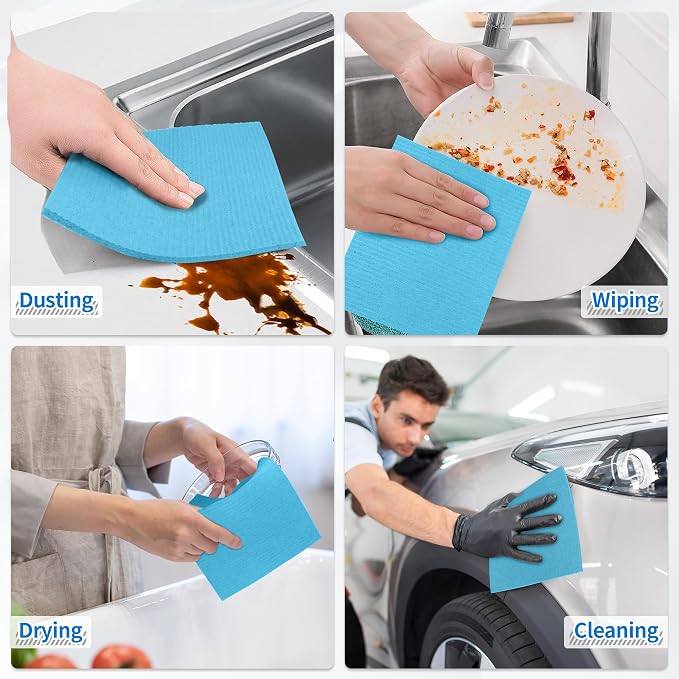 HOMERHYME Swedish Dishcloths, 18 Pack Kitchen Towels Dish Rags, Absorbent - Image 7