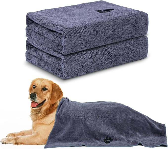 Microfiber Dog Towels for Drying Dogs, Super Absorbent and Soft Pet Grooming by Unknown