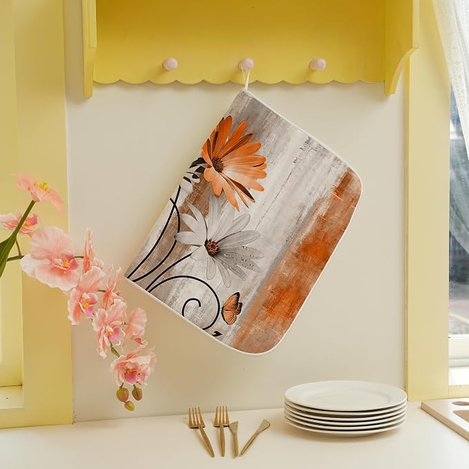Floral Dish Drying Mat 18x24 Inches - Image 4
