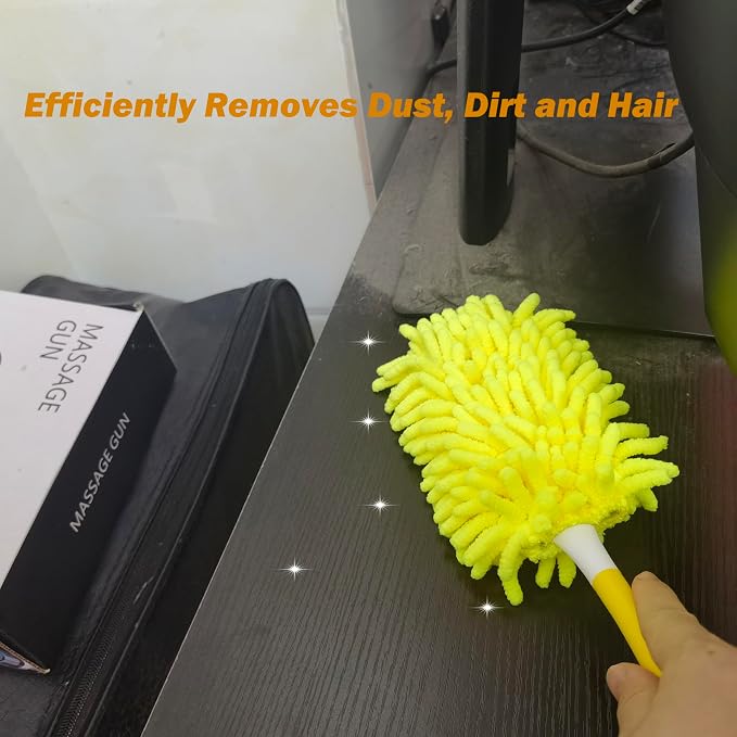 Reusable Duster for Swiffer, 2 Refills +1 Handle, 360 Heavy Duty Duster Refill - Image 4