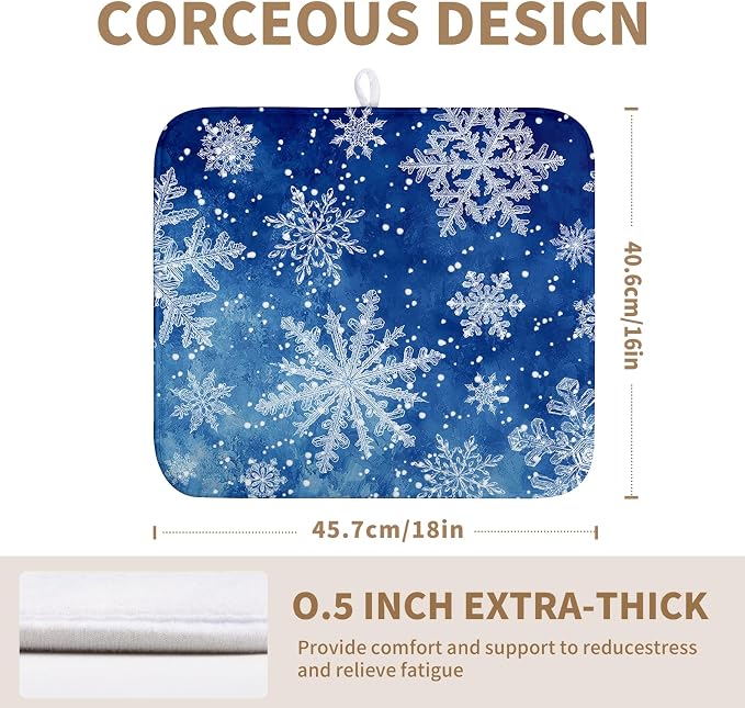 Winter Blue Snowflake Dish Drying Mat - Image 2