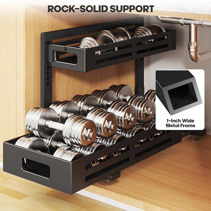 2 Pack 21IN-Depth Under Sink Organizer, Pull Out Cabinet Organizer - Image 3