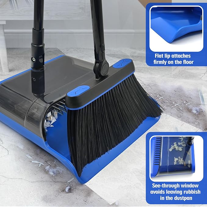 JEHONN Broom and Dust Pan, Upgraded Large Foldable Dustpan - Image 7