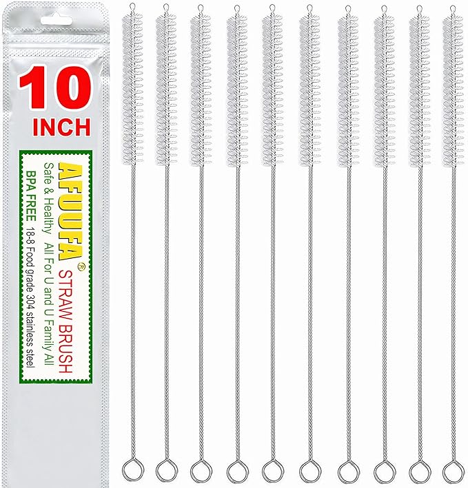 Straw Cleaner Brush for Stanley Cup, Pipe Cleaners Extend 10in Length x 2/5in by AFUUFA