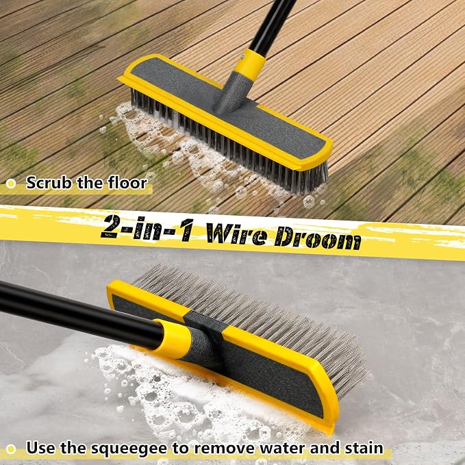 Heavy Duty Broom Wire Floor Scrub Brush - Image 7