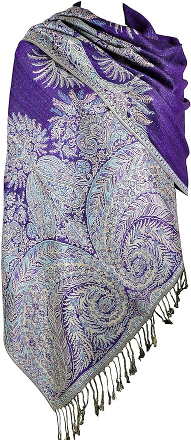 Achillea Big Paisley Pashmina Shawl Wrap for Women – Elegant Scarf for Weddings, Evening Dresses, Festivals & Daily Wear
