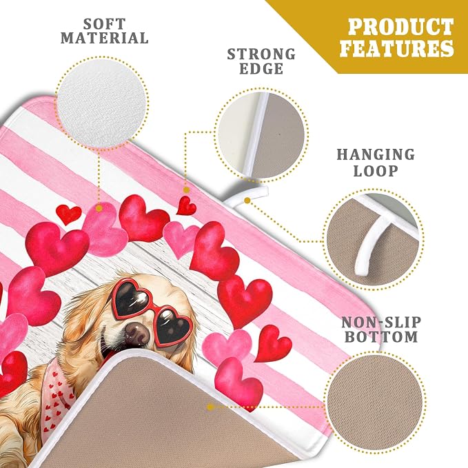 Valentine's Day Dog Dish Drying Mat - Image 4