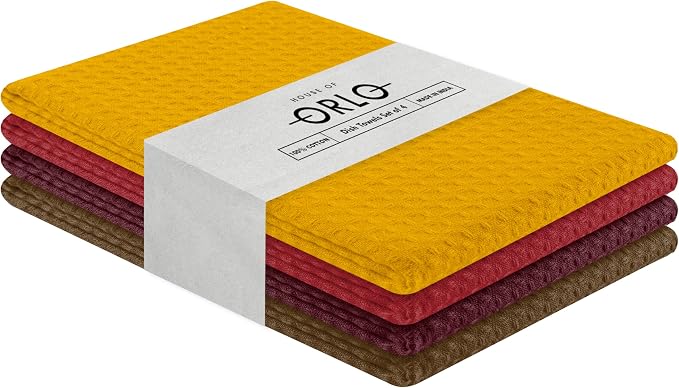 Multicolor Waffle Kitchen Towels, Quick Drying, 100% Cotton, Drying Dishes - Image 3