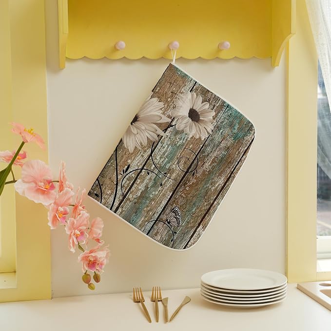 Floral Dish Drying Mat 18x24 Inches - Image 2