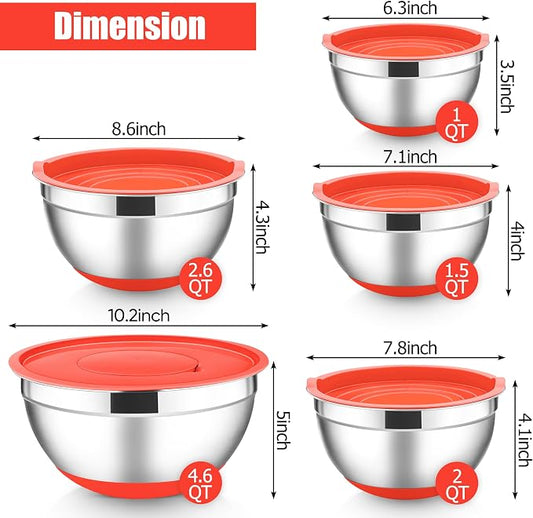 E-far Stainless Steel Mixing Bowls - Image 2