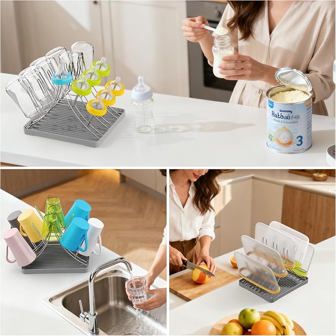 Baby Bottle Drying Rack, Space Saving Bottle Drying Tree Rack - Image 4