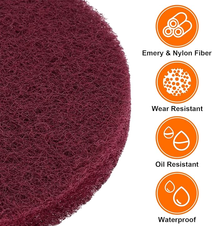 HARFINGTON 12pcs Scrubber Scouring Pads 400 Grits 2 Inch Drill Power Brush Hoop - Image 4