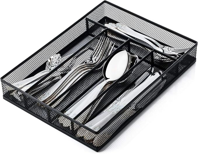 Silverware Organizer Metal Mesh, Small Drawer Organizer, Utensil Cutlery Tray by sedegnhome