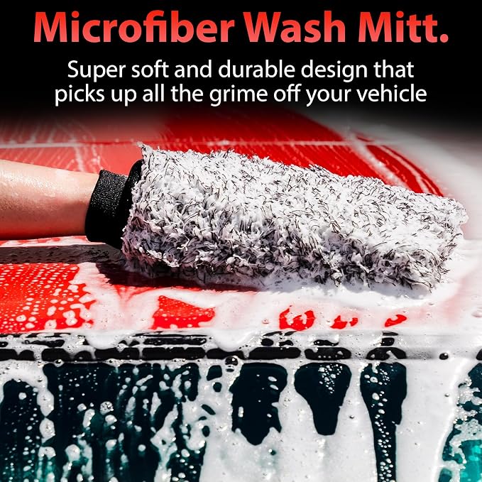 Adam's Polishes Microfiber Car Wash Mitt, Car Sponge Wrapped in Soft, Plush - Image 2