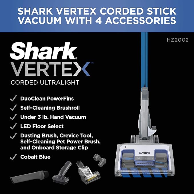 Shark | Corded Stick Vacuum Cleaner | Vertex Ultralight | Removable Handheld - Image 11