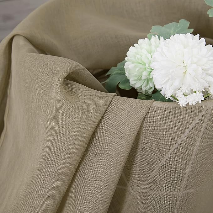 Tollpiz Short Sheer Tier Curtains Linen Textured Half Kitchen Curtain Sheers - Image 6