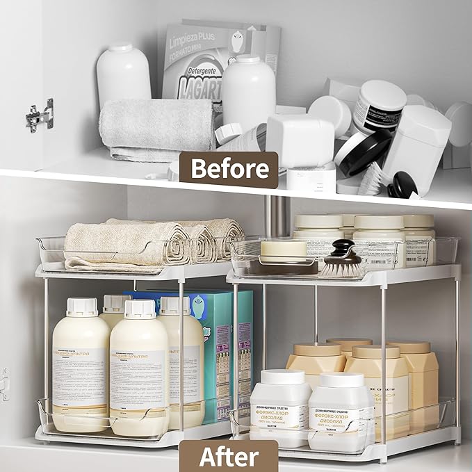 Delamu 2-Tier Multi-Purpose Bathroom Under Sink Organizers and Storage - Image 6