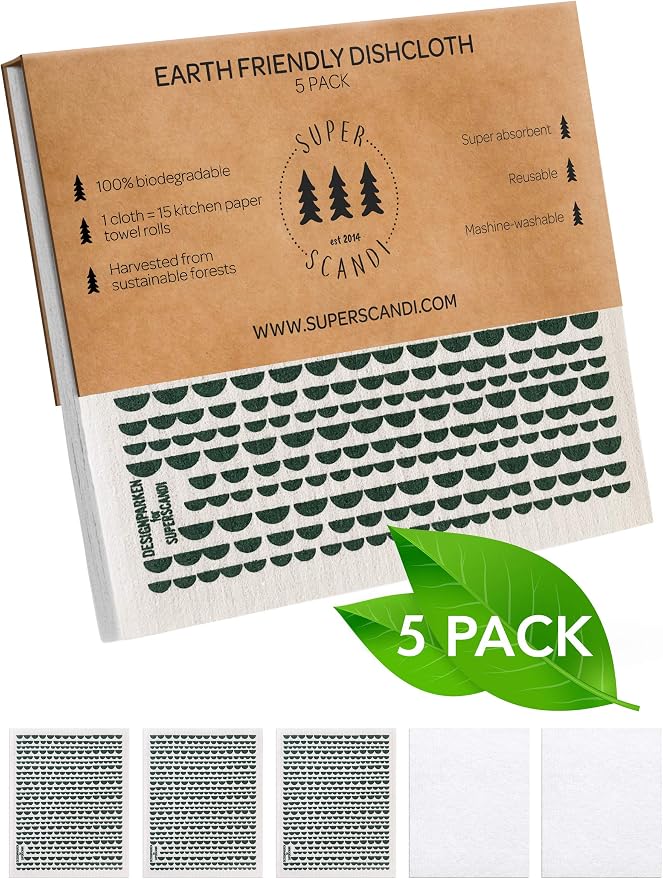 SUPERSCANDI 5 Pack Swedish Dishcloths - Image 2