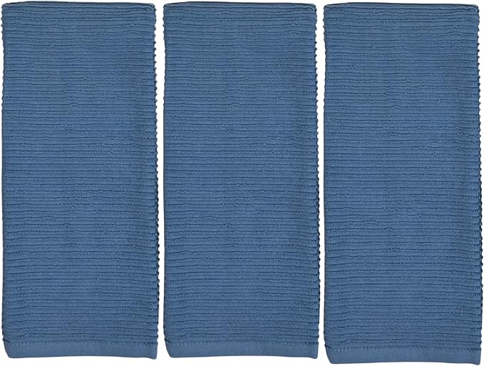 Chambray Light Blue Kitchen Hand Dish Towels: Oversized 28" x 18", 100% Cotton - Image 6