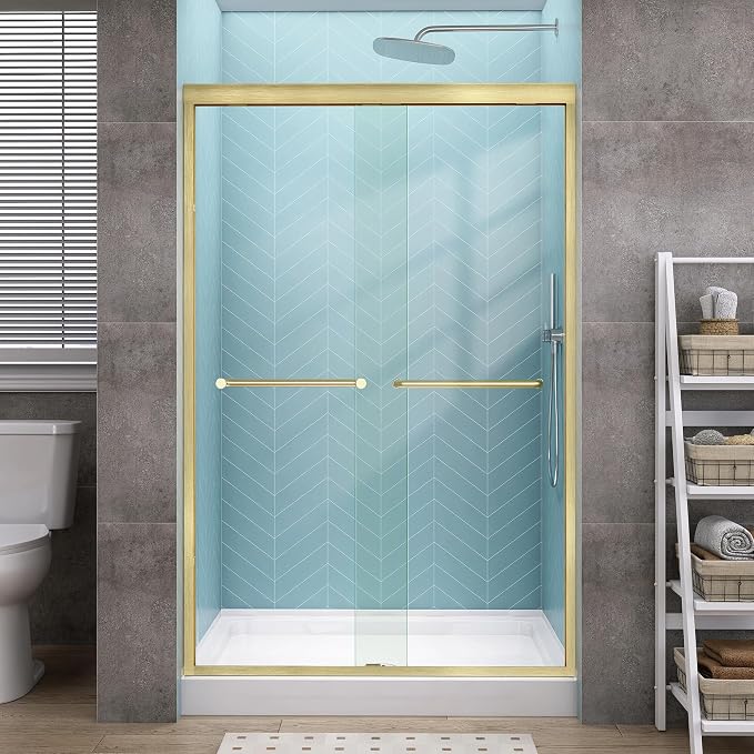 GETPRO Sliding Shower Door 44-48 in. W x 72 in. H Semi-Frameless Bypasss Double by GETPRODeluxeBathroomSolutionExpert