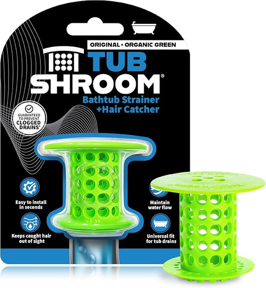 TubShroom Bathtub Drain Hair Catcher – In-Drain Tub Strainer & Clog Prevention by TubShroom