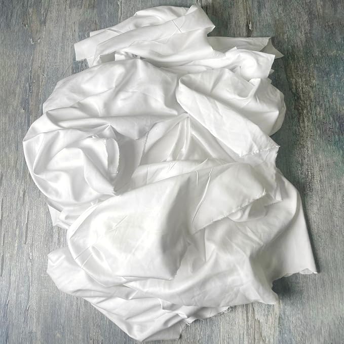 Recycled White Sheeting Cleaning Rags – Lint Free White Cotton Cloths - Image 3