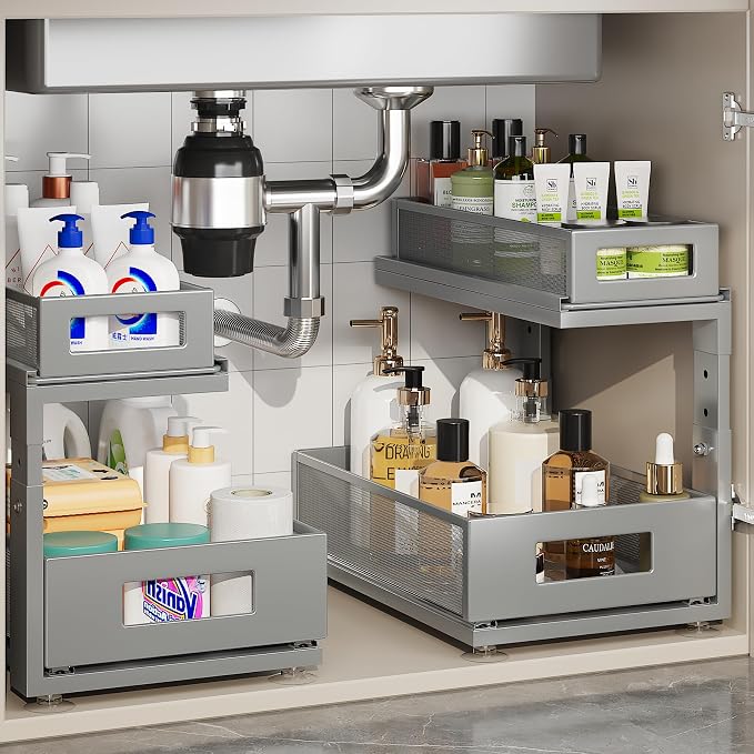2 Pack 15.74IN-Depth Under Sink Organizer by Corbyles