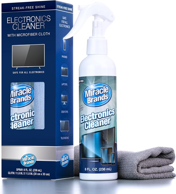 MiracleSpray for Electronics Cleaning, Safe Multisurface Cleaner for Any TV by Miracle+Brands
