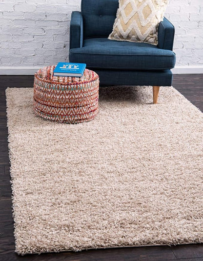 Unique Loom Solid Shag Collection Area Rug (10' x 13' Rectangle, Taupe)