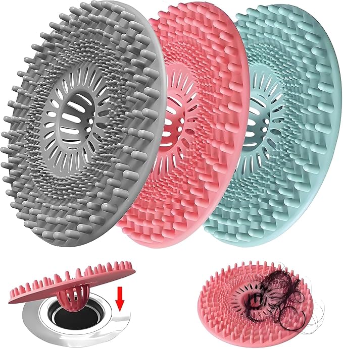 Sink Drain Strainer, Hair Catcher Shower Drain, Bathroom Silicone Bathtub Drain by Kidpet