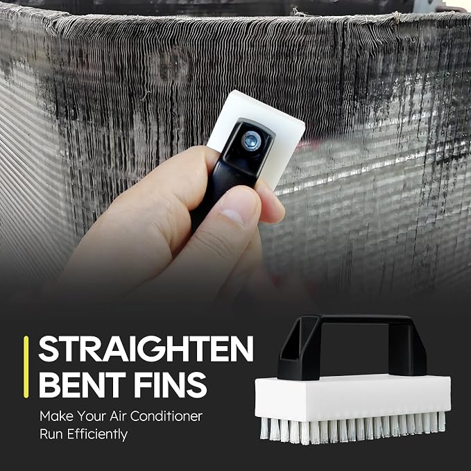 2-in-1 AC Fin Comb Straightener & AC Coil Cleaner Brush, Stiff Bristle Brush - Image 3