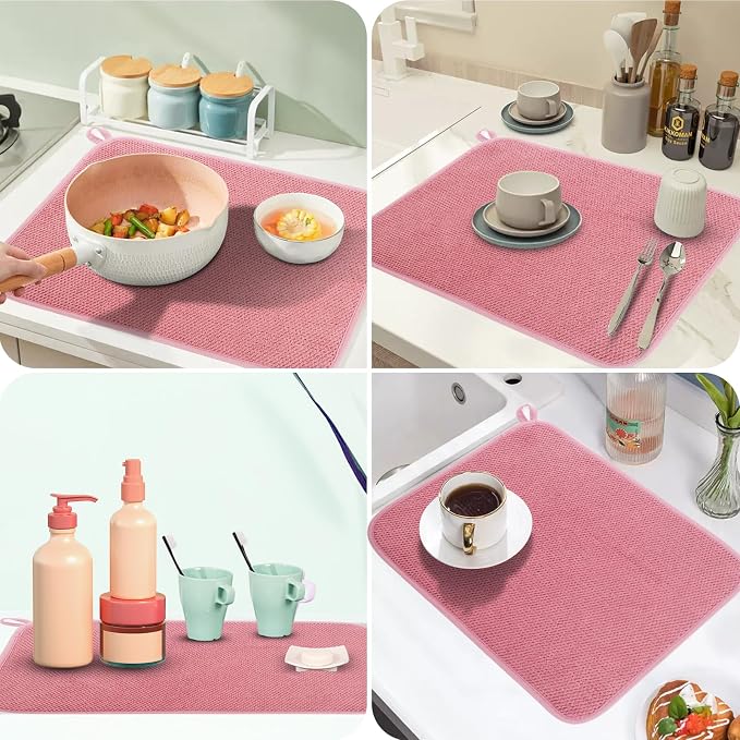 Microfiber Dish Drying Mat, Super Absorbent Kitchen Dish Drying Pad - Image 4