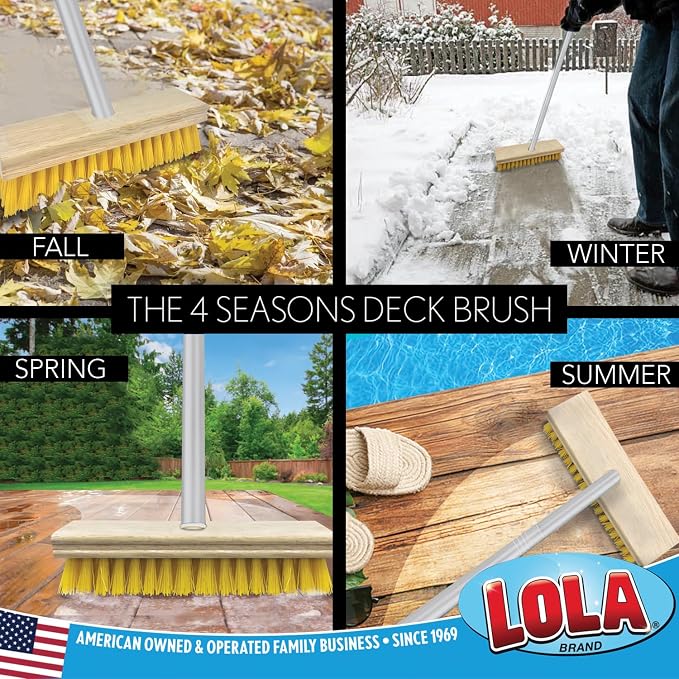 LOLA Deck Scrub Brush Outdoor Broom, Durable Bristles Remove Dirt, Snow on - Image 2